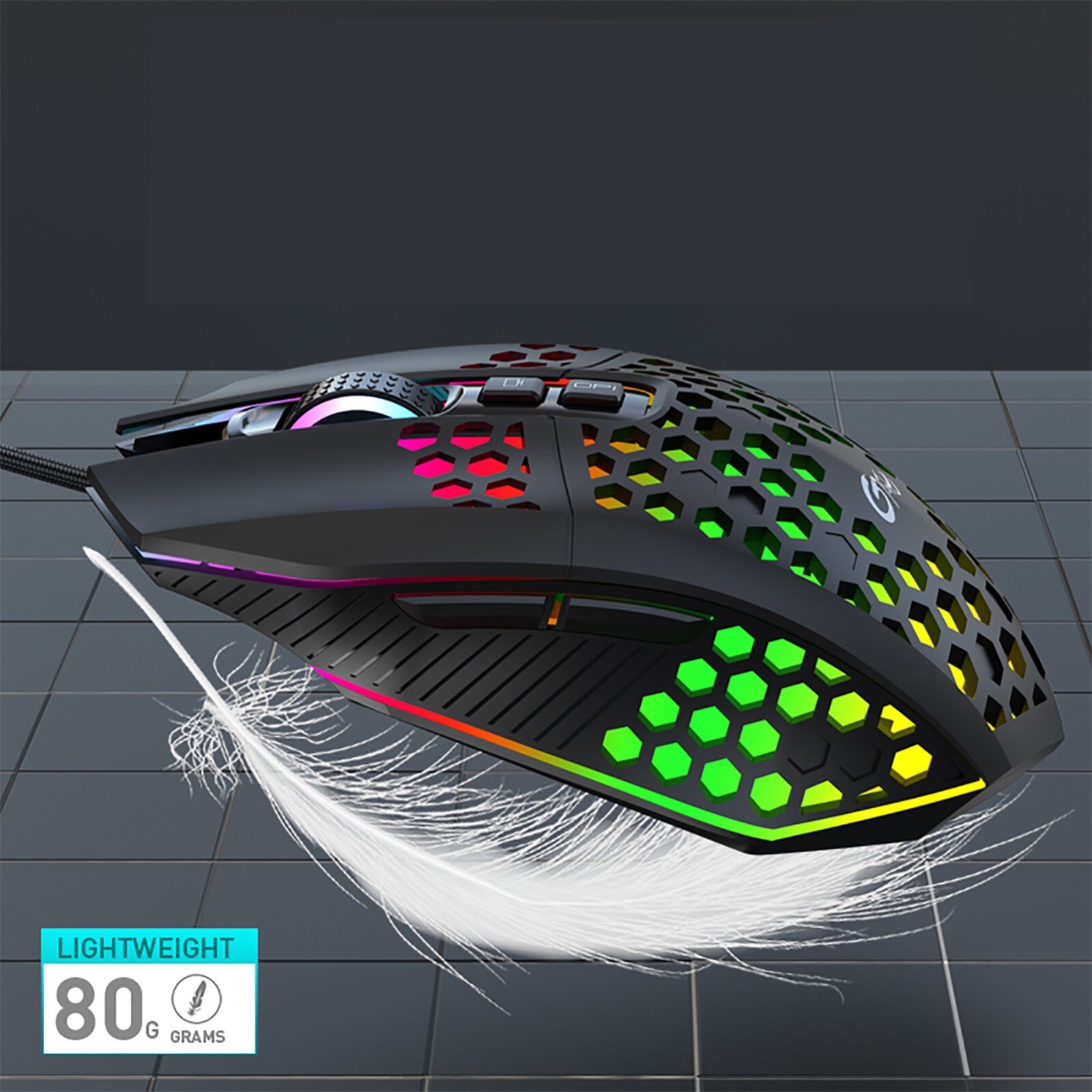 High-performance Gaming Mouse Computer Wired Colorful RGB Comfortable Luminous Mice 7 Keys 8000 DPI Mouse Ergonomically