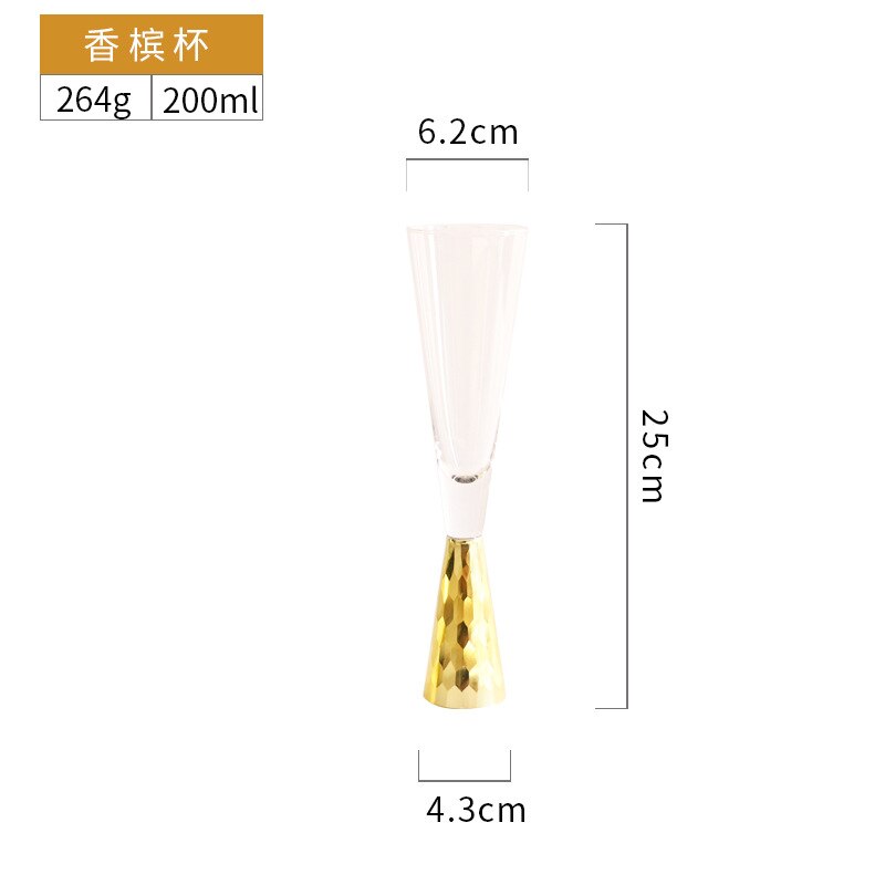 Plated Gouden Rode Wijn Glas Cocktail Glas Gouden Base Wijnglas Bar Club Wijn Set: WHITE