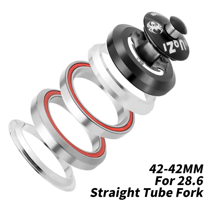 Serie sterzo per bicicletta 30 34 42 44 41.8-52 42-47 44-56 44-50.6mm Serie sterzo MTB 1 1/8 1 1/2 Tubo conico Auricolare a tubo dritto integrato: Radura