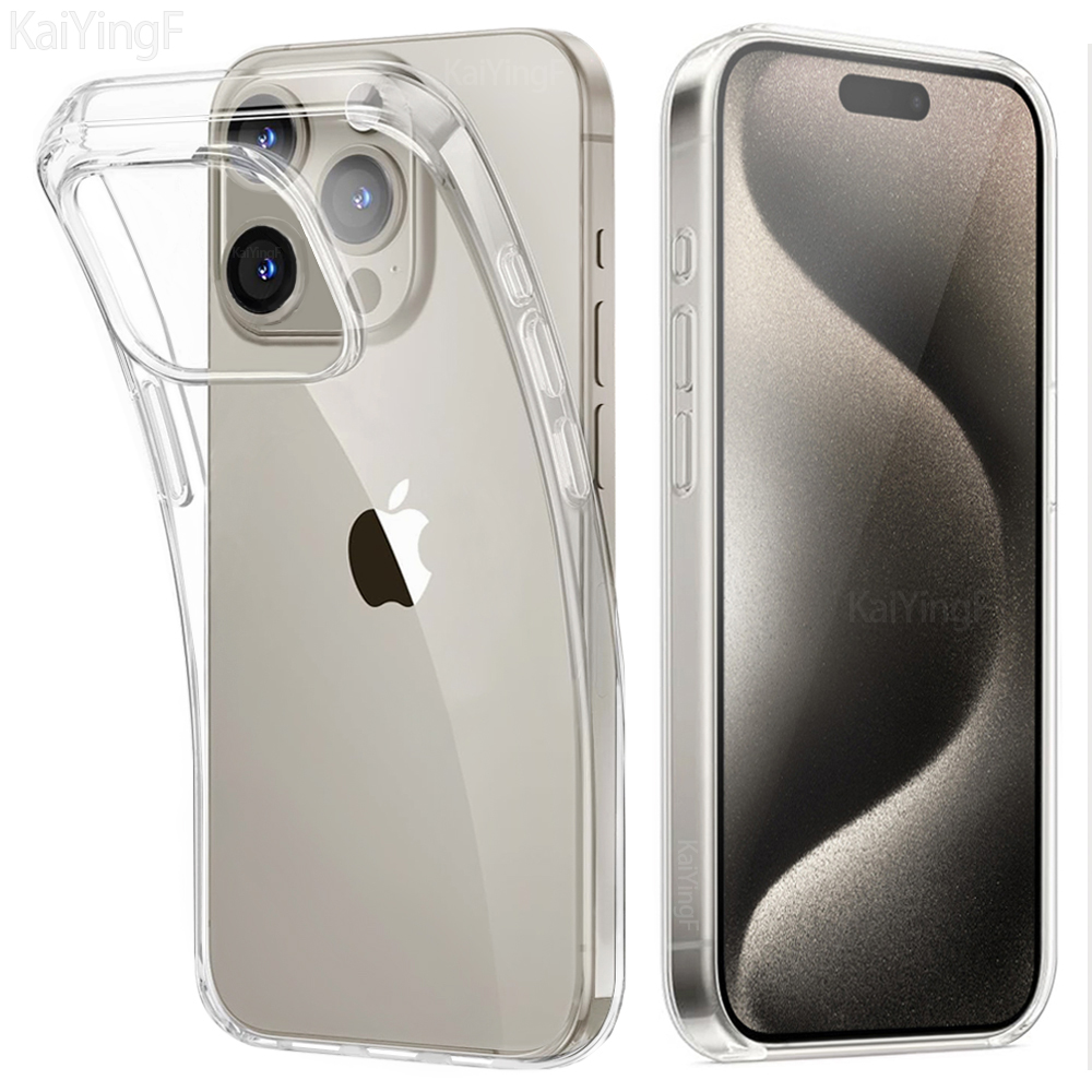 Coque transparente en silicone TPU souple pour iPhone, coque arrière transparente, luxe, iPhone 16, 15, 11, 12, 13, 14 Pro Max, Poly XS Max, 8 Plus