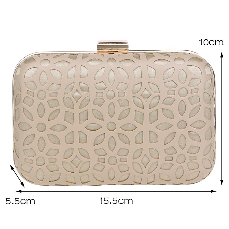SEKUSA Aushöhlen Stil Pu Abend Taschen Mit Kette Schulter Tag Kupplungen Abend Taschen Schwarz/Gold Geldbörse Brieftaschen