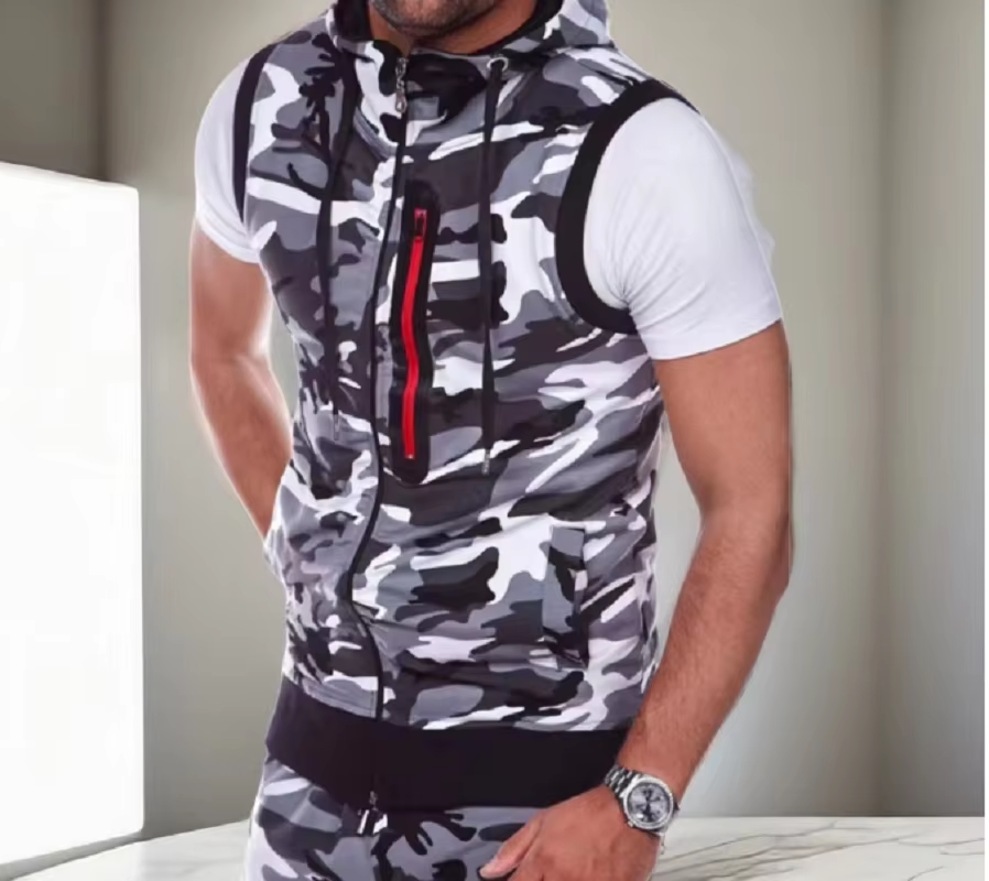 Mouwloze herenhoodies Mode Casual sweatshirt met rits en capuchon Heren bodybuilding tanktop sportief shirt vest vest gym