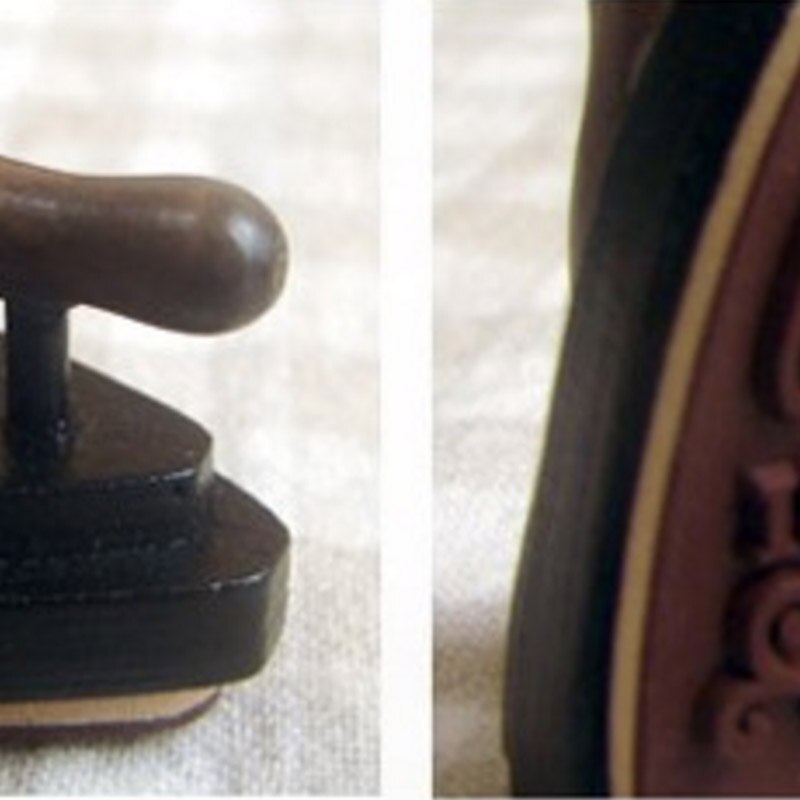 DIY Cute Wooden Vintage Flatiron Stamps Iron Merci Stamp for Diary Photo Album 639