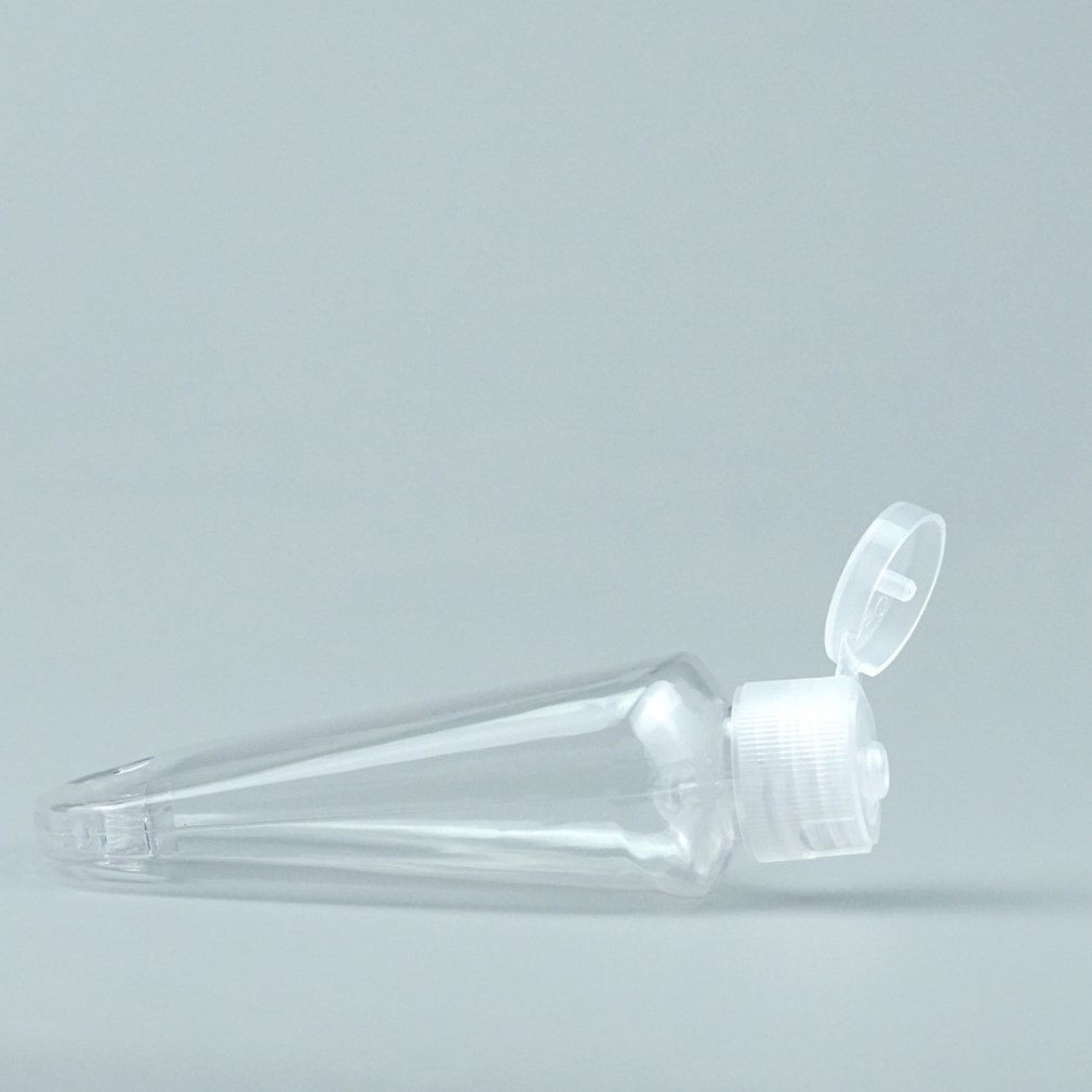 50Ml Transparent Keychain Empty Bottles Travel Plastic Key Ring Mini Bottle Portable Leakproof Containers Flip Cap