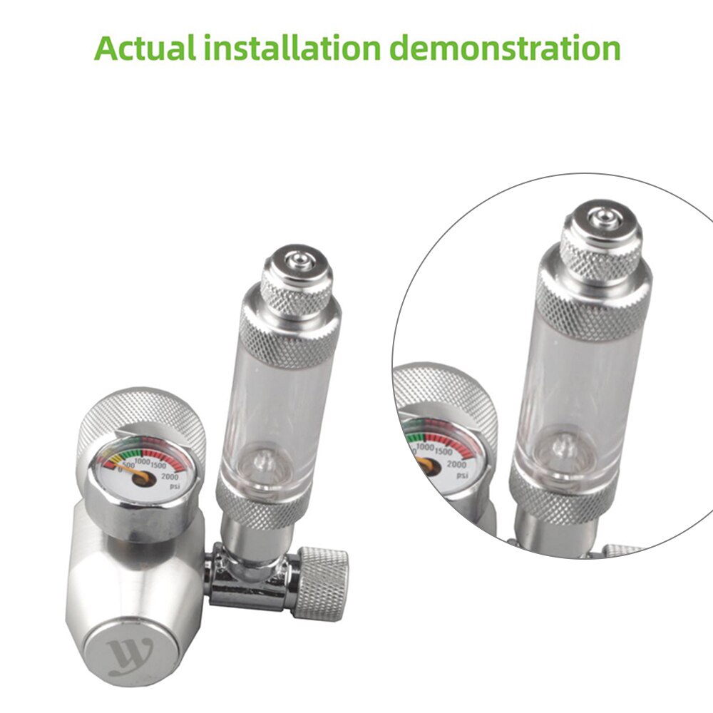 Co2 bellenteller met terugslagklep voor aquarium kooldioxidemeter dubbele kop aluminiumlegering  co2 aquarium