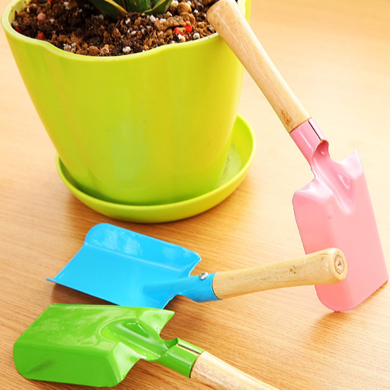 Mini outil de jardinage en métal et bois, outils à main de jardinage, petite pelle pour plantes en pot et plantation de fleurs, couleur aléatoire, 1 pièce