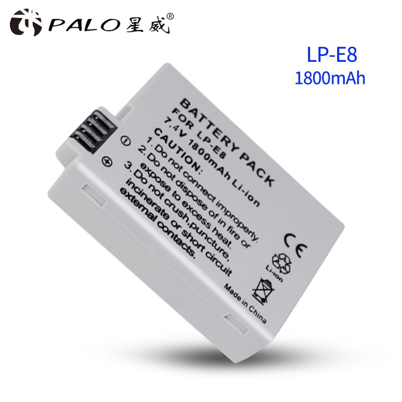 LP-E8 LP E8 LPE8 Batterie pour Appareil Photo Canon EOS 550D 600D 650D + Chargeur LCD pour 700D Baiser X4 X5 X6i X7i Rebelles T2i T3i T4i T5i Batte: 1pcs battery