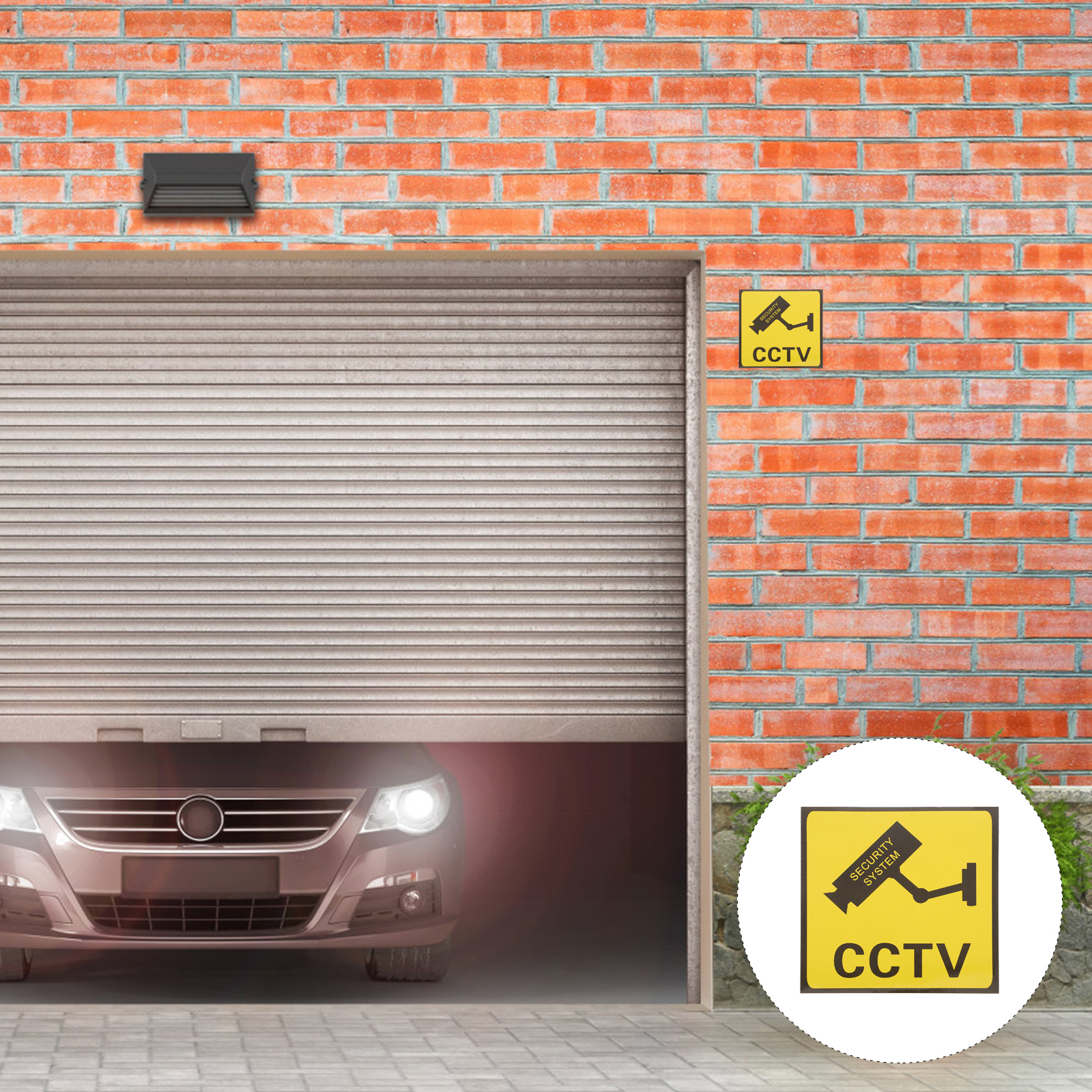 10pcs Video Surveillance Stickers Surveillance Warning Signs School Office Stickers