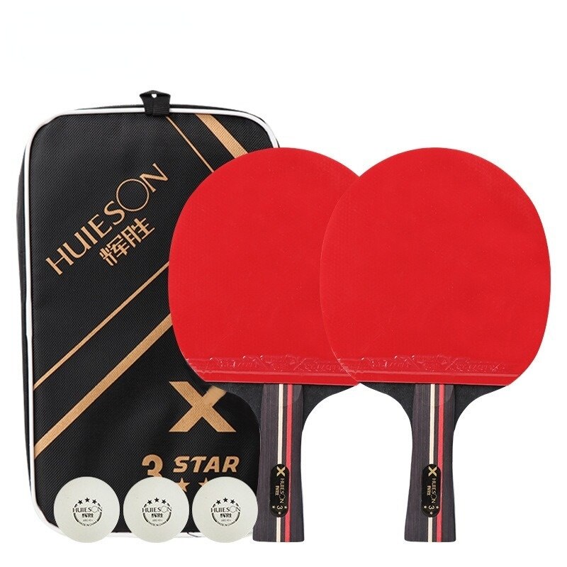 Table Tennis Racket Horizontal Shot Pure Wood Table Tennis Racket Set Straight Ping Pong Racket Ping Pong Bat Assembled Pimples: 2 horizontal shots