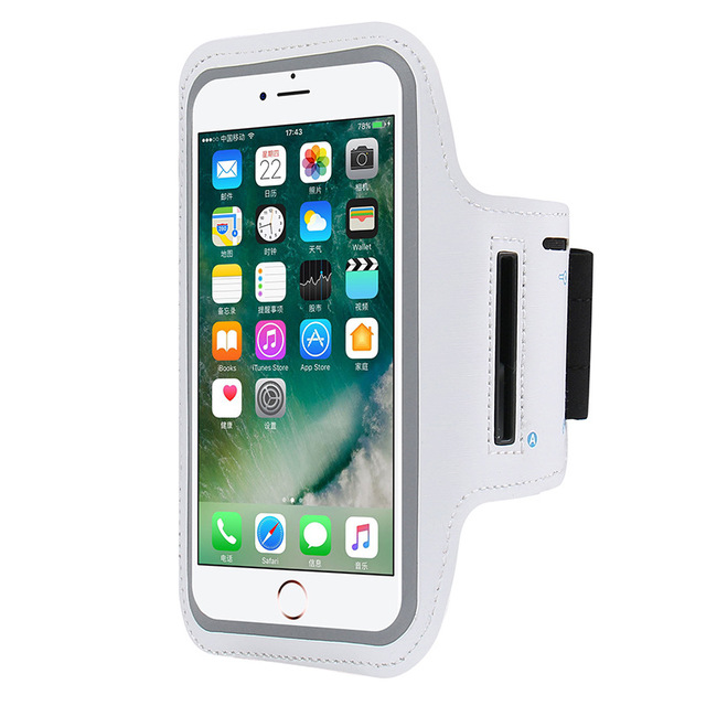Sport Armband Riem Telefoon Case Arm Band Voor Iphone 12 11 Pro Max Xr 6 7 8 Plus Voor Note 20 10 S10 S9 Gym Armband Onder 6.5 Inch: Silver