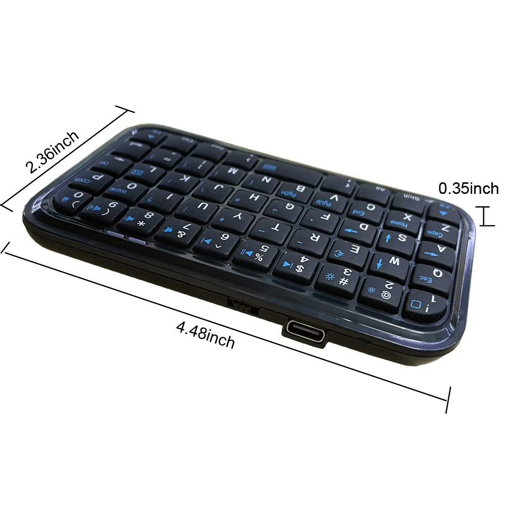 Mini Oplaadbaar Type-C Bluetooth 3.0 Toetsenbord Slank Draadloos Zaktoetsenbord Draagbaar 49 Toetsen Toetsenbord voor Tablets Smartphones