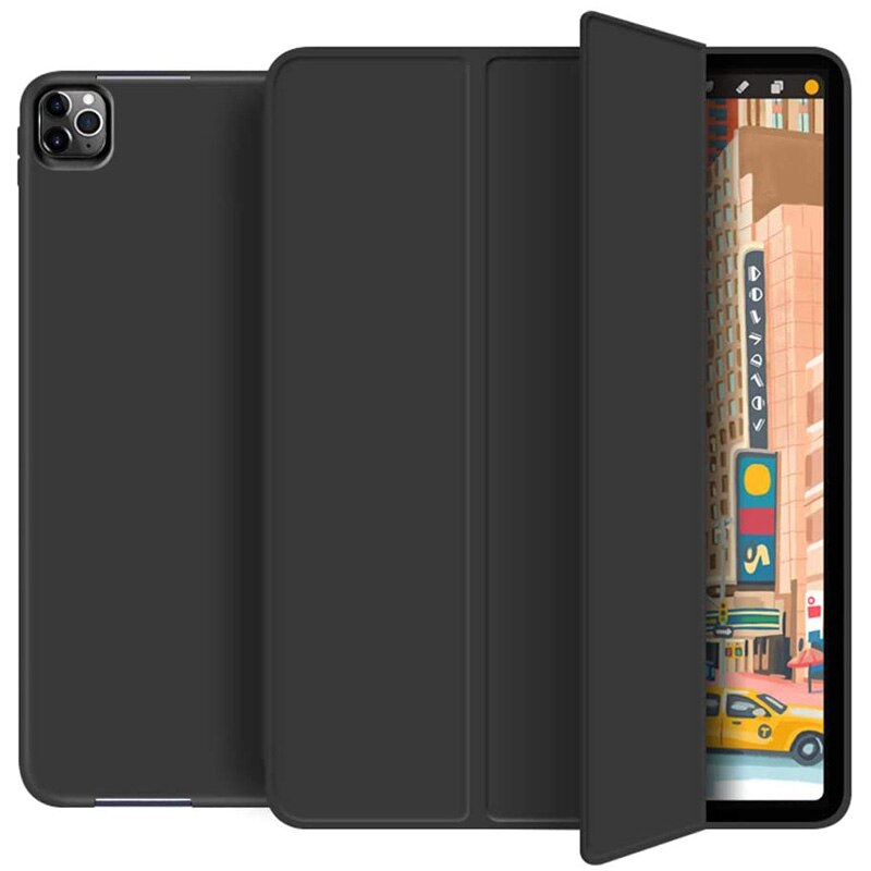 Waterproof Protect Case for Apple iPad Pro 11 ) Smart Cover with Pencil Holder: Black