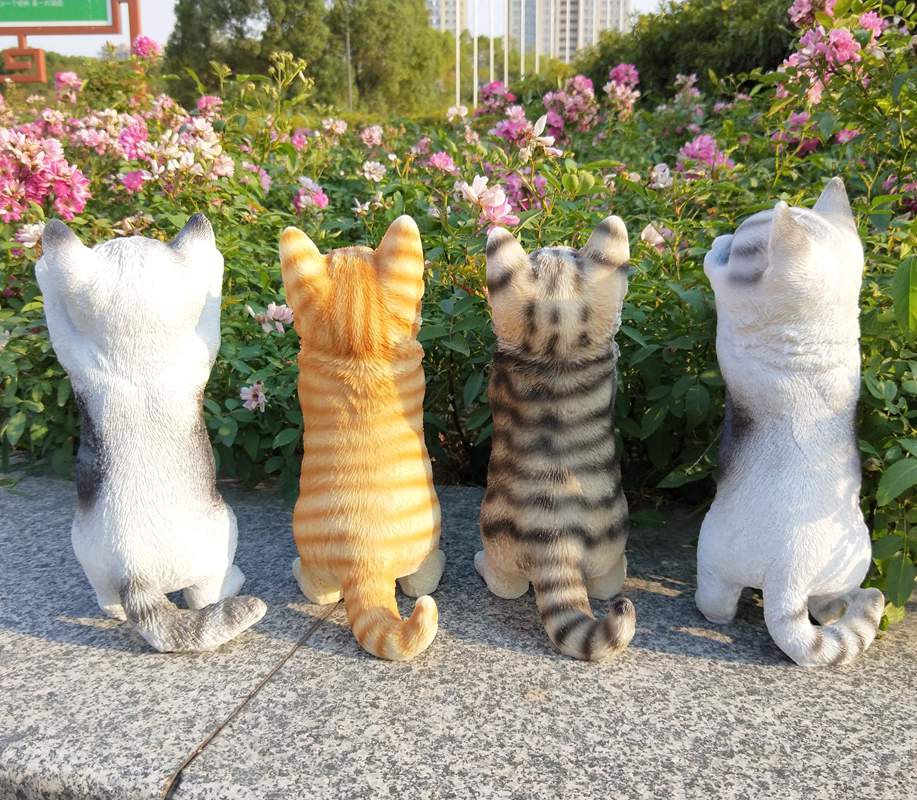 Statue de chat en résine, décoration de jardin, Figurines de Villa, balcon, Sculpture d&#39;extérieur, artisanat