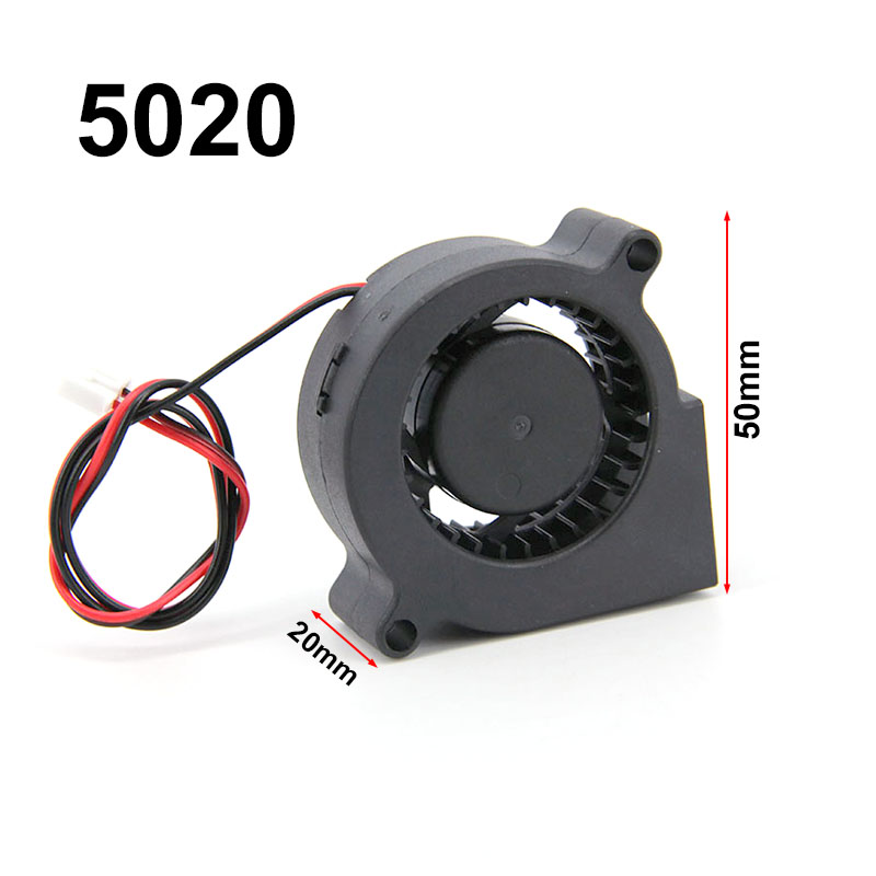 1 pz 4020/5015 ventilatore turbo ventola di raffreddamento senza spazzole DC 5 V e 12 V e 24 V stampante 3D con dispositivo di raffreddamento a filo a 2 spillo filo da 30 cm per J-testa: Arancione / Fascio 3