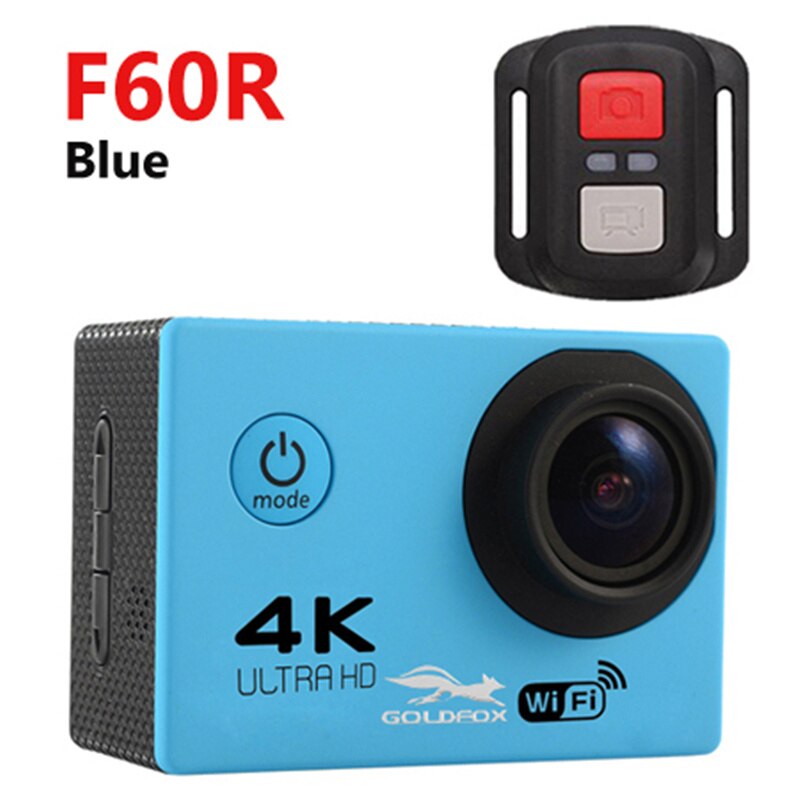 Ultra HD 4K Action WiFi Della Macchina Fotografica Videocamere 16MP 170 Go Cam Deportiva 2 pollici di Schermo F60 F60R Impermeabile di Sport camera pro 1080P cam: F60R Blue