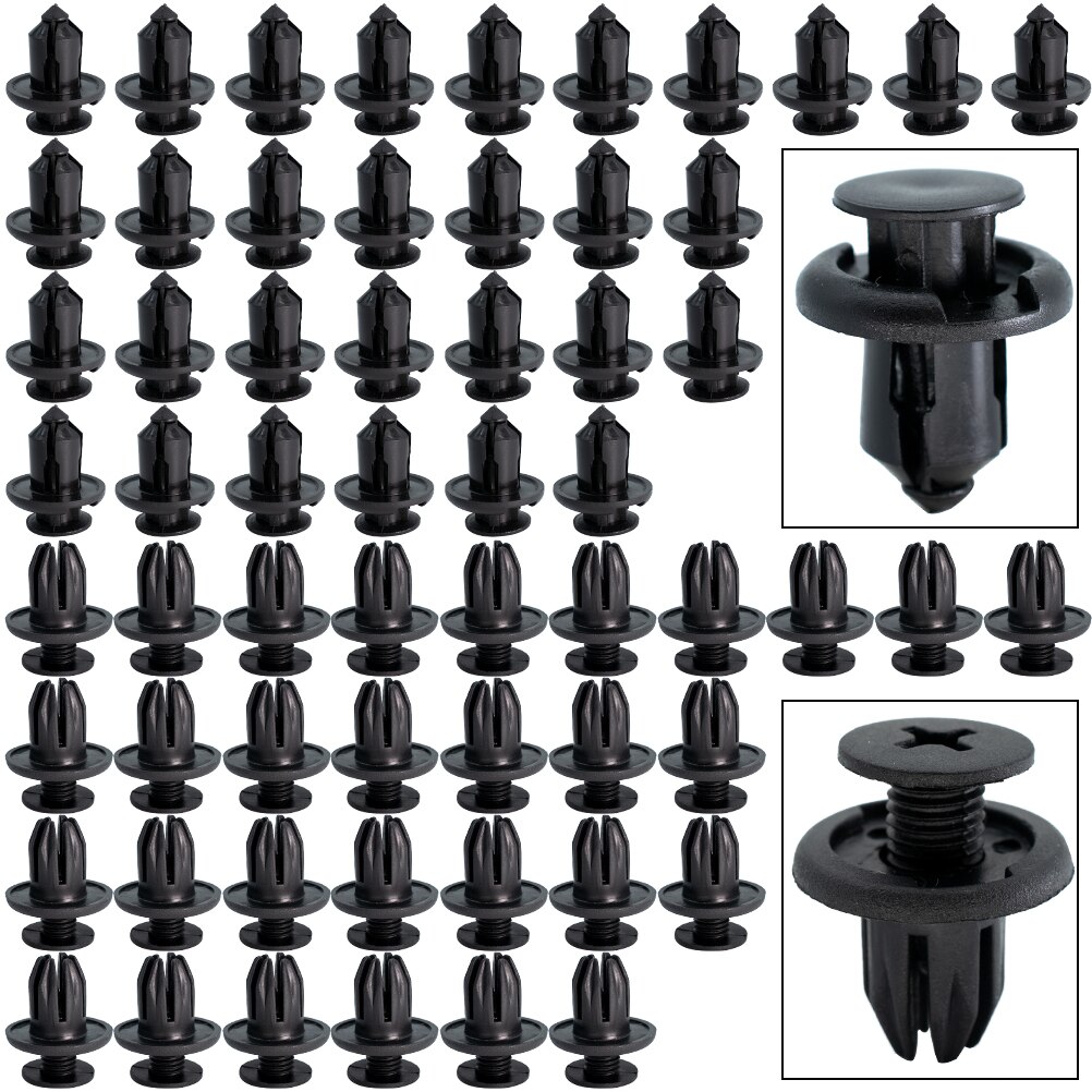 Erick's Wiper 180x 6 Sizes Auto Fastener Car Body Push Pin Rivet Trim Clips Bumper Fender Retainer For Honda Civic Accord CR-V