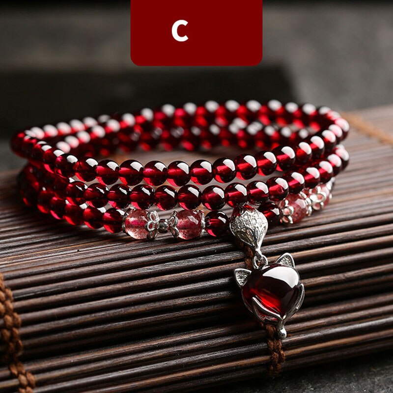 Wein Rot Granat Armbänder Für Frauen Natürliche Edelstein 925 Sterling Silber Schmuck Fox Kürbis Pixiu Schneeflocke Charme Beste Mädchen