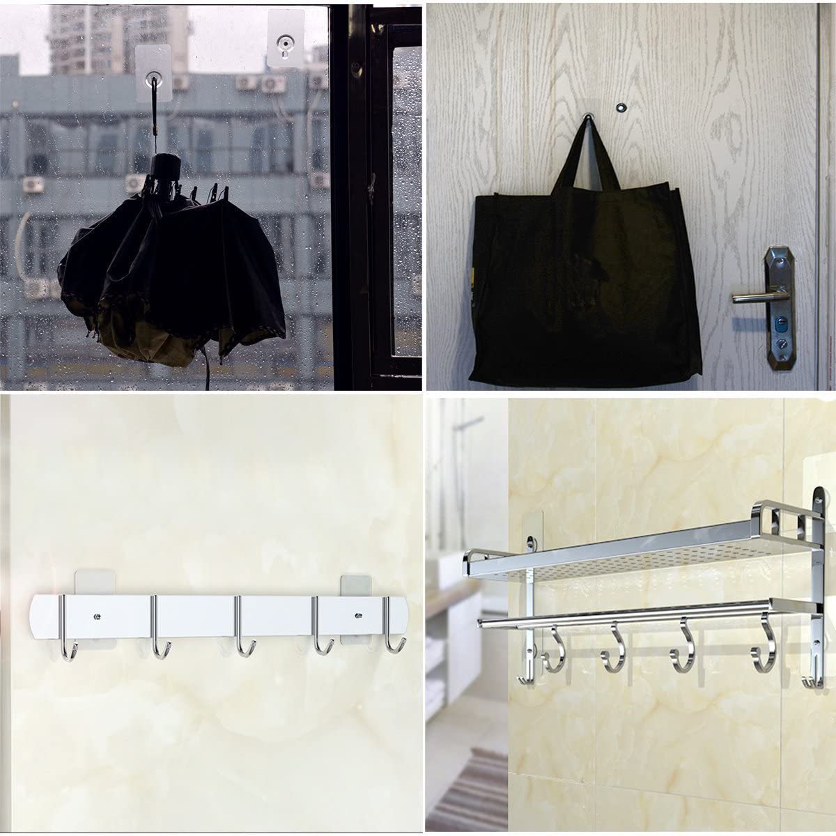 10pcs Adhesive Screws Wall Mount Hanging Nails No Drilling Screw Sticker Photo Frame Hanger for Bathroom Kitchen Storage Picture