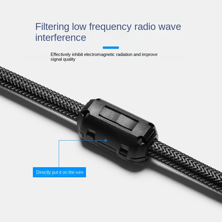 5 uds Snap-in Anti-interferencia ferrita CoreCord anillo estrangulador RFI EMI filtro supresor de ruido para antena USB Cable de Audio HDMI