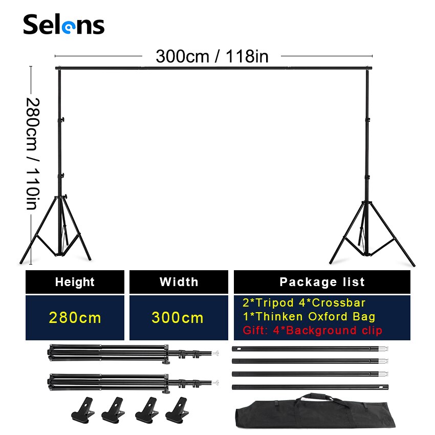 Fotografie Hintergrund Hintergrund Stand Unterstützung System Kit für Foto Studio Muslin Kulissen, Papier und Leinwand mit Trage Tasche