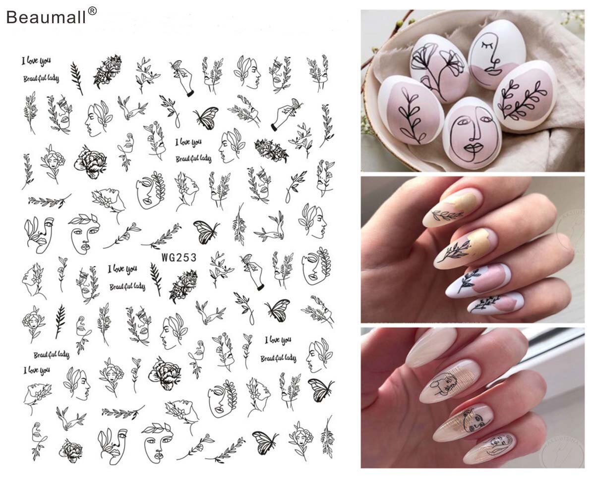 Nails Art Manicure Terug Lijm Decal Decoraties Nail Sticker Voor Nagels Tips Beauty
