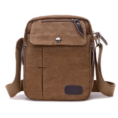 Canvas Heren Messenger Bags Khaki Vintage Multifunctionele Grote Capaciteit Reizen Schoudertas Multi-Pocket Handtassen: Brown