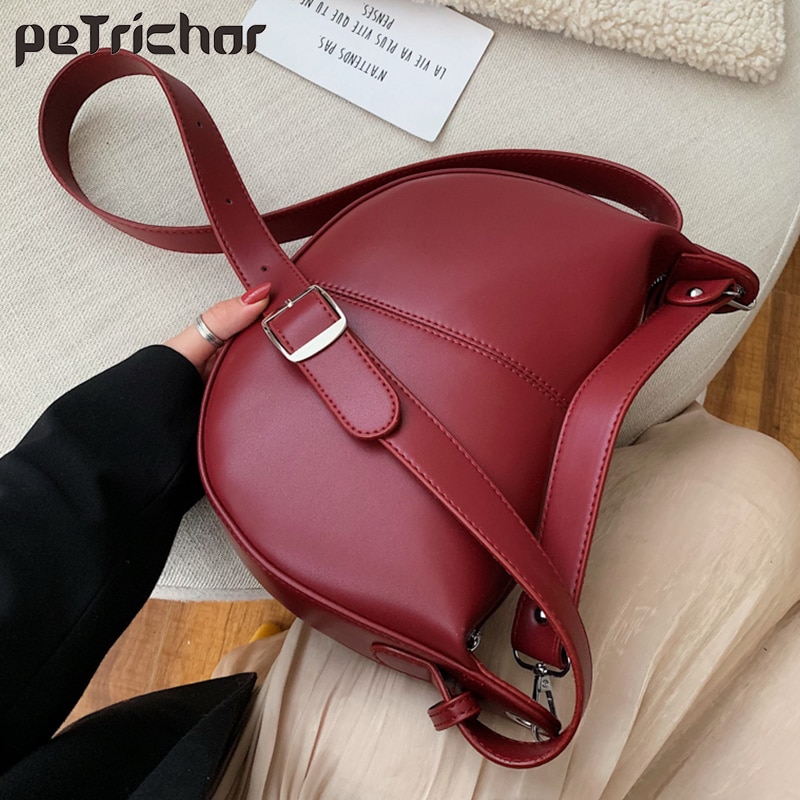 Dames crossbody tas met hoge capaciteit, halve cirkel zadeltassen, pu leren schoudertassen voor dames, handtassen, bolsas
