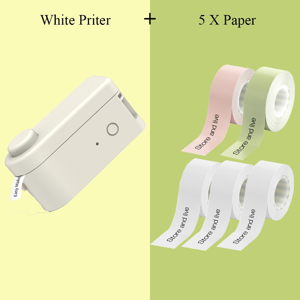 MAKEID Label Maker Portable Mini Pocket Printer Thermal Label Printing Machine Wireless BT Connection Inkless Printing Sticker: W-5 Paper