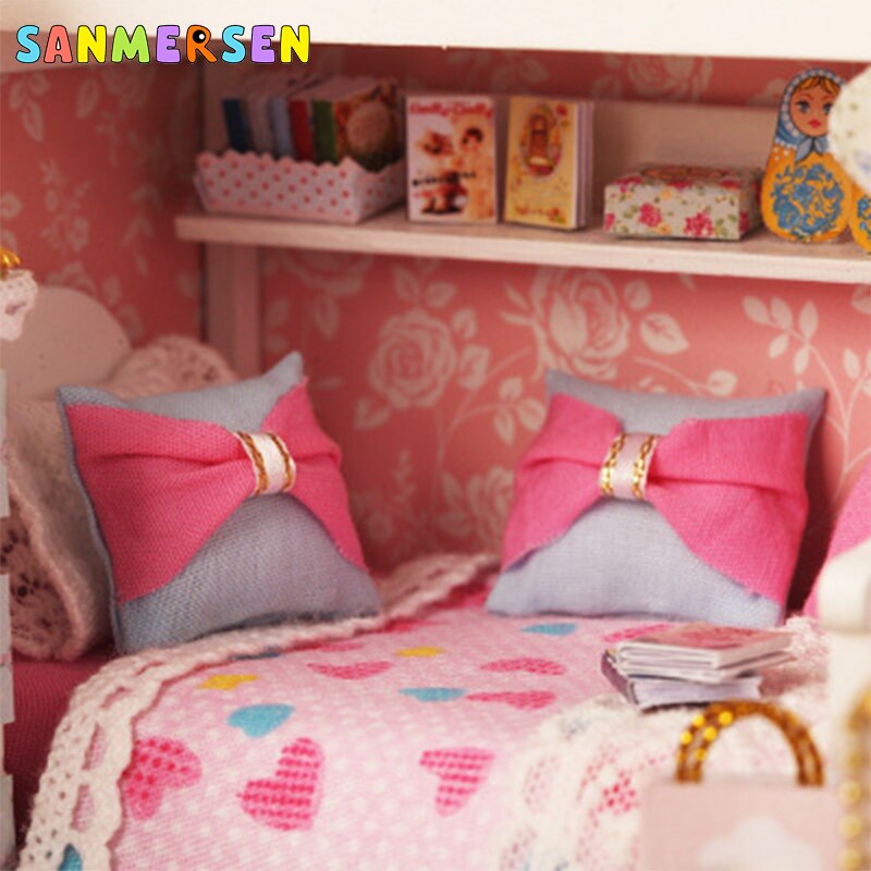 DIY casa de muñecas en miniatura de madera Casa de Ángel modelo de juguete Villa modelo hecho a mano casa de muñecas juguetes educativos para padres e hijos