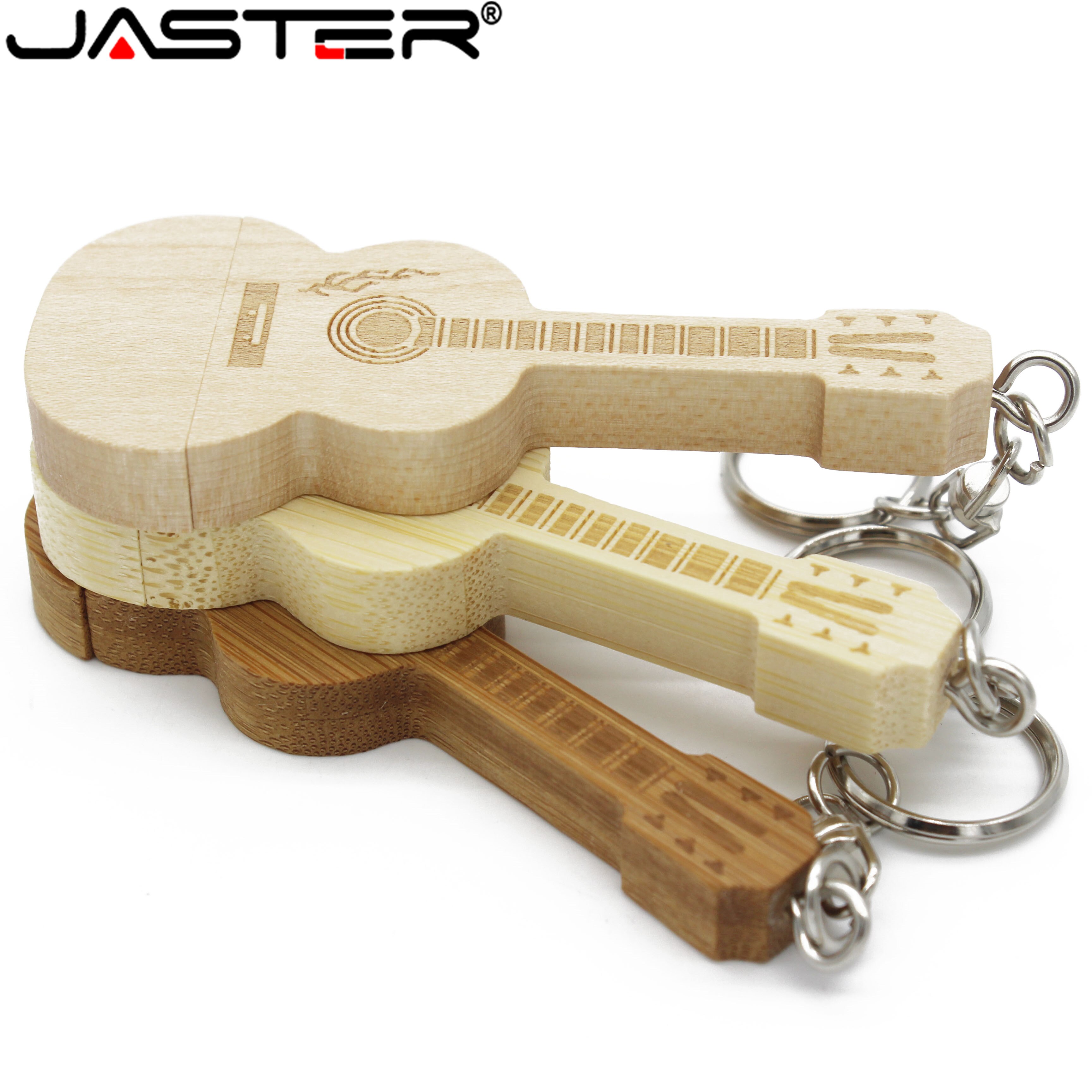 (Over 1 Pcs Gratis Logo) houten Gitaar Usb Flash Drive Pendrives Pen Drive 8Gb 16Gb 32Gb 64Gb Usb Stick Stick sleutelhanger