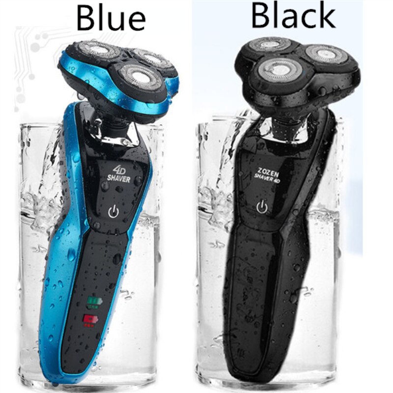 Utgave elektrisk barbermaskin barberhøvel menn vaskbar usb oppladbar 3 blad smart kontroll barberskjeggmaskin