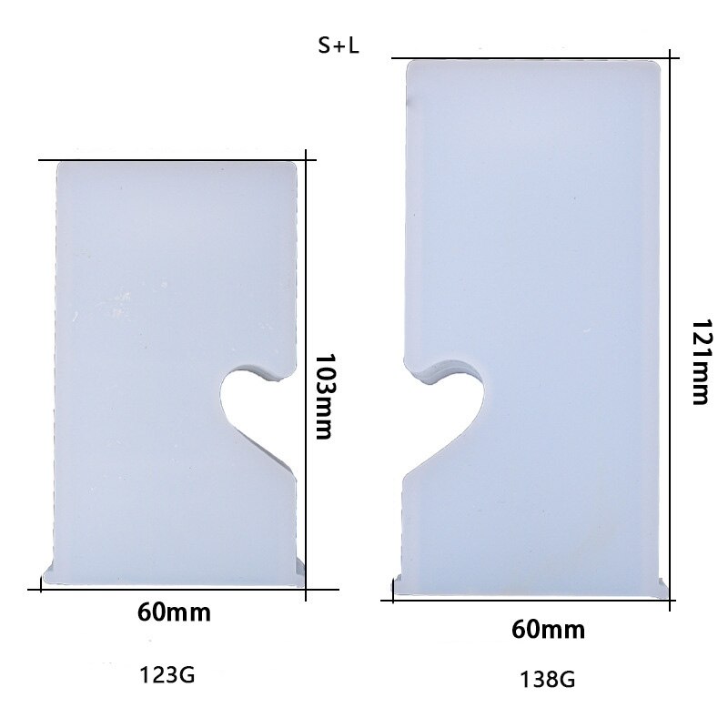 Cuboid Love Heart Candle Holder Silicone Mold Candlestick Epoxy Resin Mould Home Decoration Jewelry Making Tools DIY Crafts: SETA-2PCS