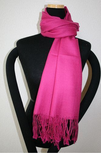 black Chinese dames Zijde Pashmina Shawl Sjaal Wrap Sjaals WS008-S: Hot Pink