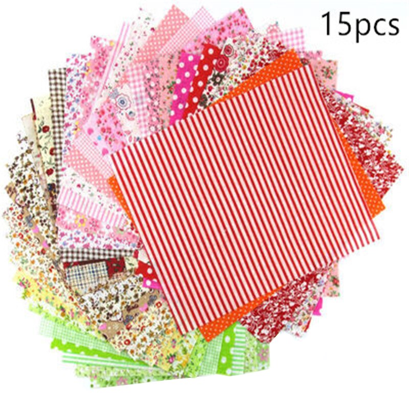 15/50/100Pcs Katoen Stof Gedrukt Doek Naaien Quilten Stoffen Voor Patchwork Handwerken Diy Handgemaakte Accessoires: 20 x25cm 15pcs