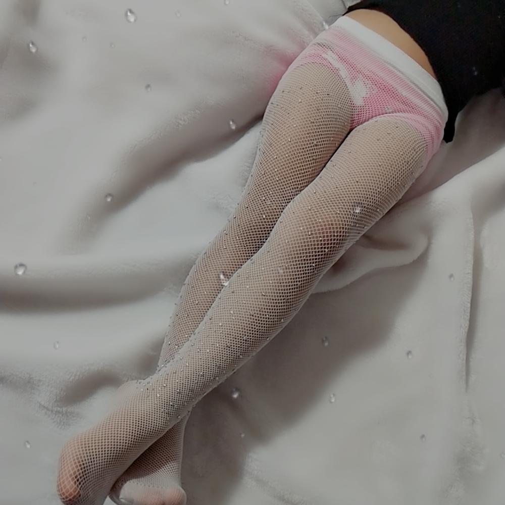 Medias de rejilla con diamantes de imitación para niño y niña, medias caladas de malla, para primavera y otoño,