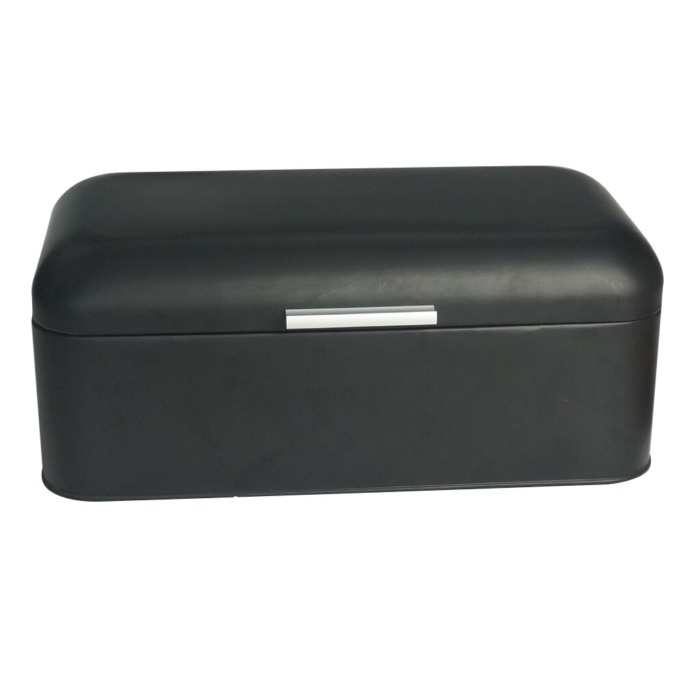 Metal Bread Box Storage Case European Style Retro Kitchen Container Solid Color DAG-ship: Black