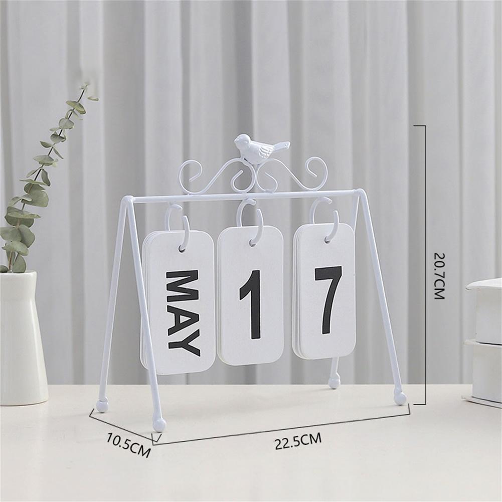 Vintage Flip Calendar Wooden Table Desk Advent Calendar Office Desktop Ornaments: A