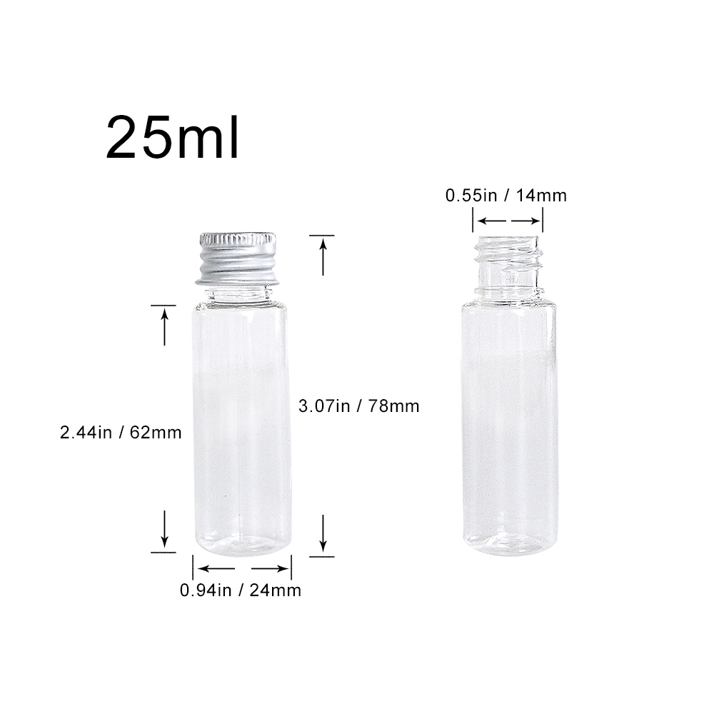 25Ml Plastic Fles Met Aluminium Schroefdop Kleine Potjes Cosmetische Container 25cc Reisset Lege Hervulbare Flessen Omgeving