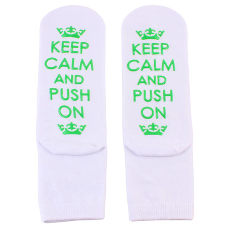 Humor Words Amusing Female Sock Funny Keep Calm And Push On Printed Fascinating Interesting Socks for Pregnant Women Non Slip: 03
