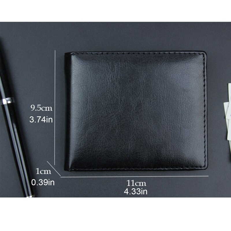 Mannen Pu Lederen Vintage Korte Wallet Credit Card Holder Bifold Zakelijke Portemonnee 77HE