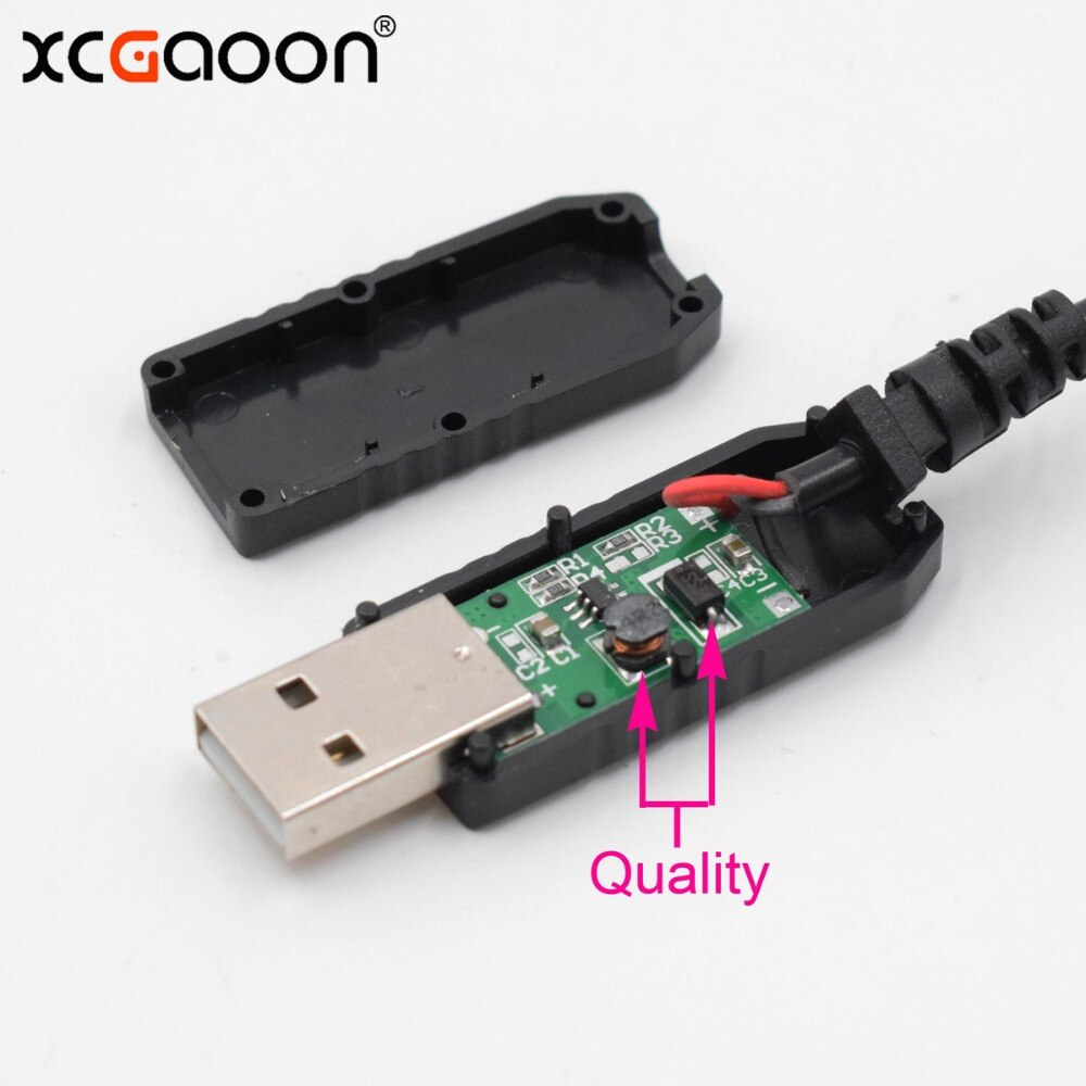 XCGaoon Auto DC-DC Converter 5 V naar 12 V Usb-oplaadkabel voor Auto Elektronische Hond/GPS, USB Ingang 5 V, 3.5mm Voorhaven 12 V 0.8A max
