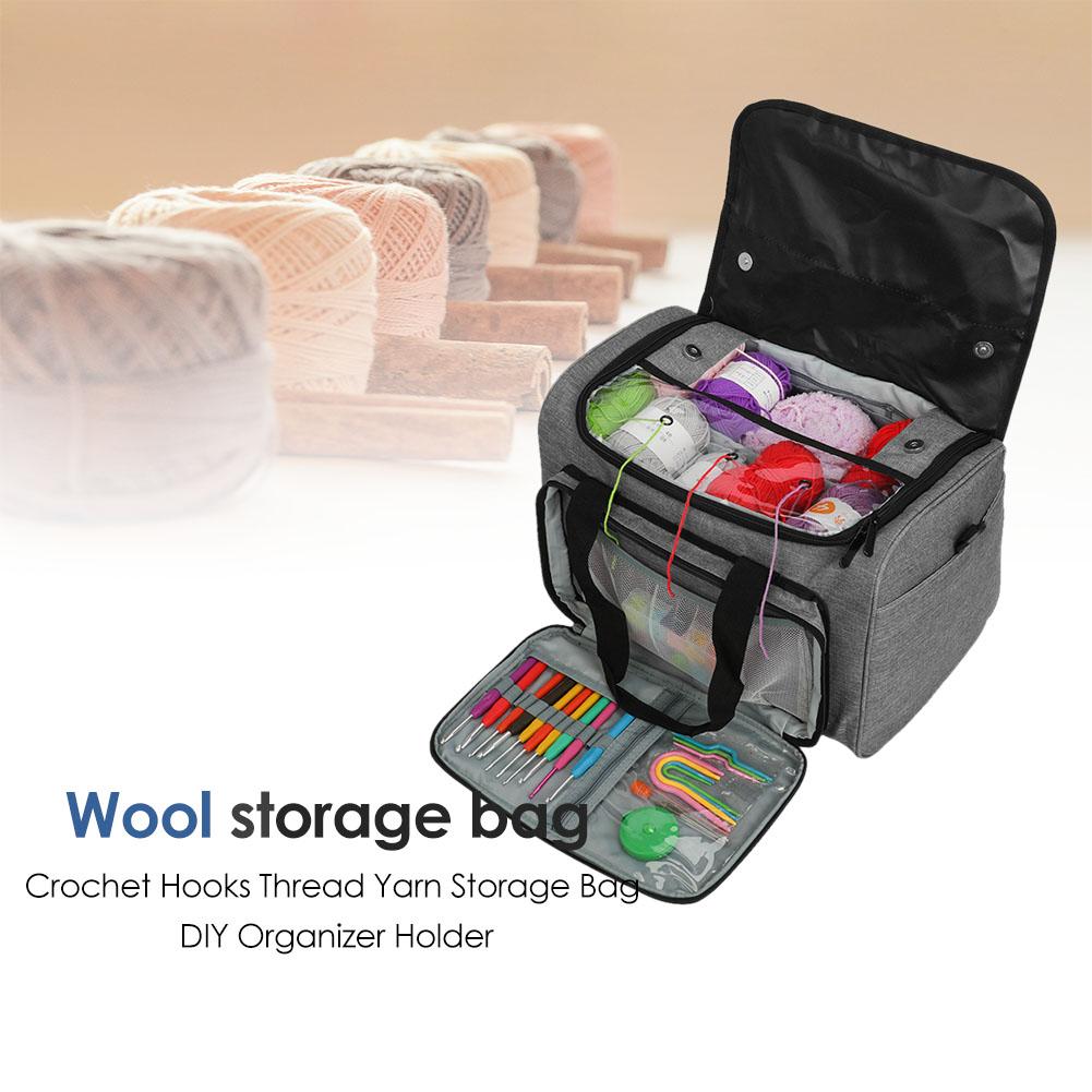 Storage Bag For Crochet Knitting Accessory Crochet Hooks Thread DIY Convenient Holder Wool Brooch Knitting Sewing Box