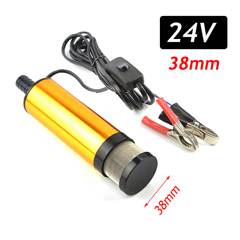 Auto Elektrische Ölpumpe DC 12V 24V Für Auto Pumpen Diesel- Öl Wasser Tauch 12L/Min Kraftstoff Transfer Pumpe Aluminium Legierung Hülse: Silber