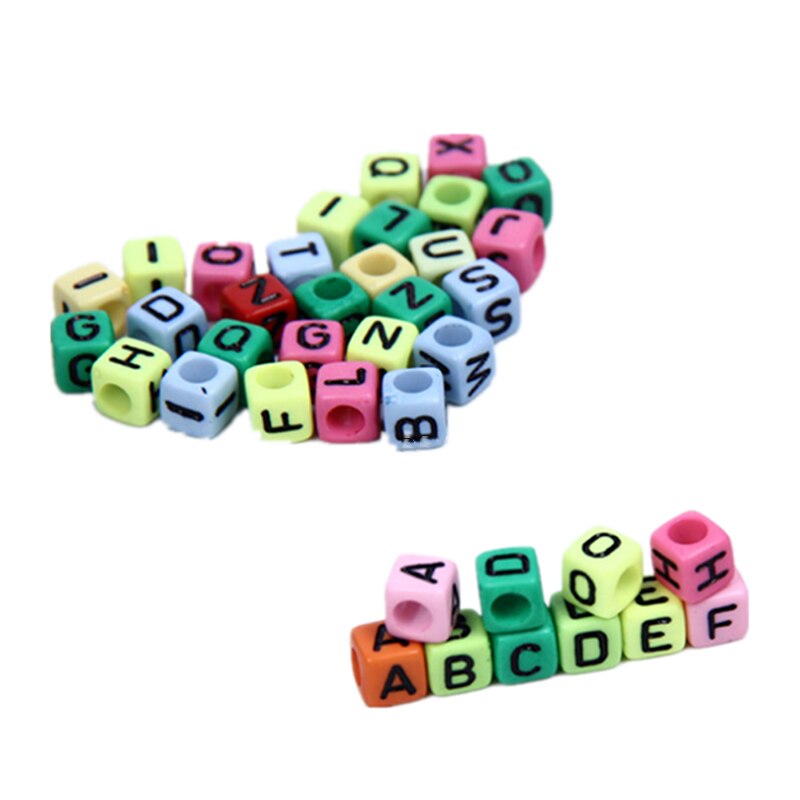 Mixed Letter Acrylic Beads Alphabet Loose Spacer Beads Jewelry Making Handmade Diy Bracelet Necklace Arts and Crafts for Kids: 100 pieces4