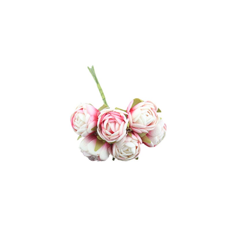 60 stk kunstig rose lille buket brud bryllup blomst blomst jul hjem stue dekoration blomst