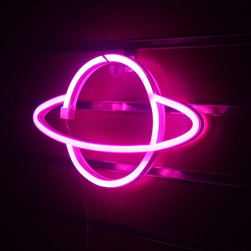 Førte neonlys universpanel neonskilt vægkunst hængende lampe til værelse hjem xmas fest bryllupsdekoration neonlampe