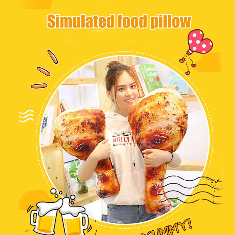 3D Simulation Chicken Leg Pillow Food Plush Toy Throw Pillow Doll DC120