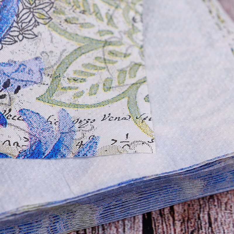 Decoupage bord pappersservetter vävnad vintage handduk blomma fjäril stämpel födelsedag bröllopsfest hem vacker inredning 20