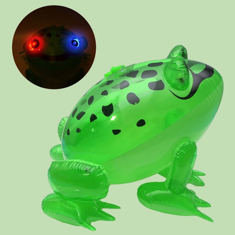 Funny Cute Inflatable Frog with Flashing Light Animal Blow up Toys Party Decor G88E