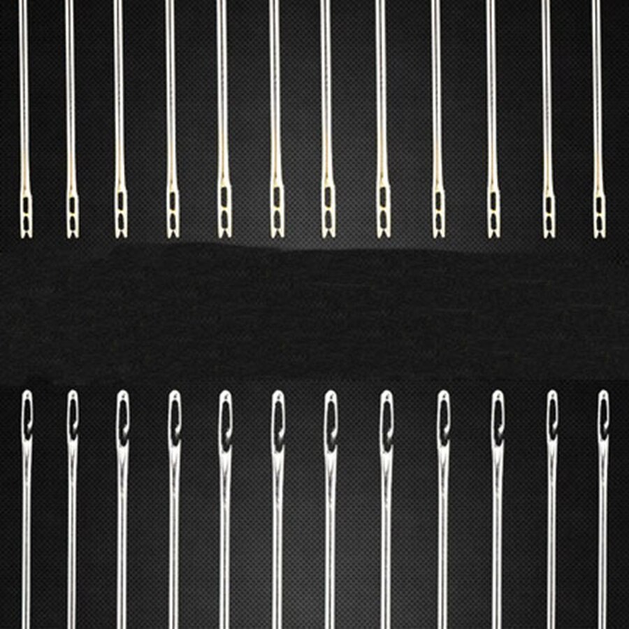 12pcs/lot Self Threading Needles Easy To Use Hand Tool Art Craft For Old Man Repair Stitch DIY Sewing Needle Blind Assorted Doub